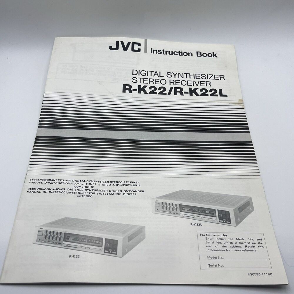 JVC R-K22 R-K22L Receiver  User / Owners Manual *Original*